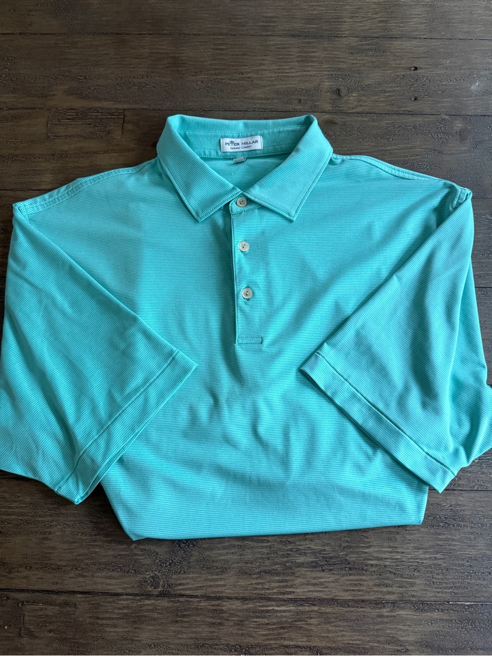 Men Peter Millar Turquoise Short-Sleeve Summer comfort Polo XL